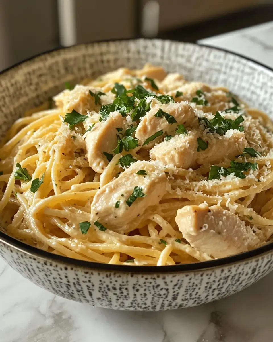 Indulge in Irresistible Creamy Chicken Garlic Parmesan Pasta Bliss 6 Final dish - Indulge in Irresistible Creamy Chicken Garlic Parmesan Pasta Bliss