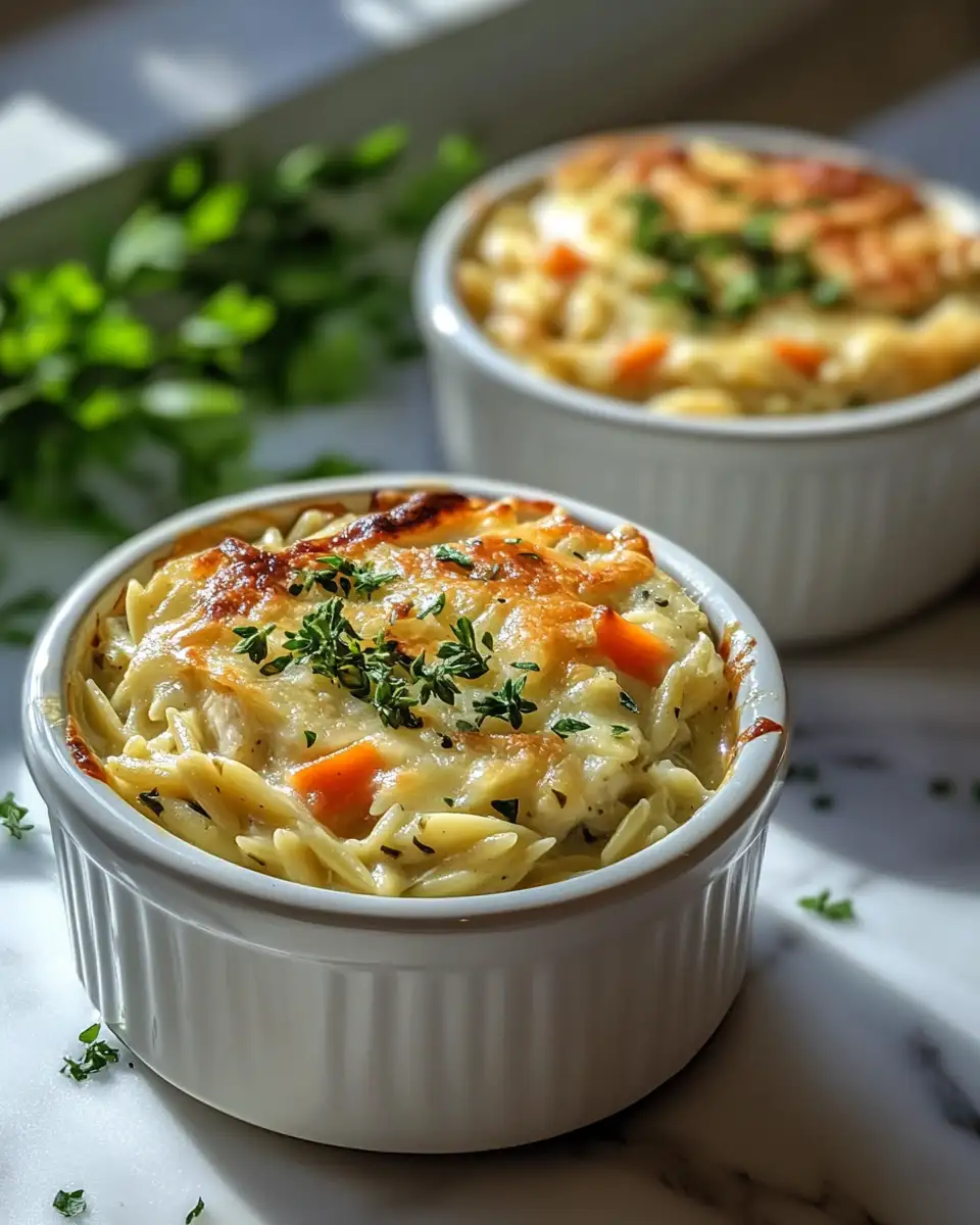 Final dish - Cozy Up with Creamy Chicken Pot Pie Orzo Bliss