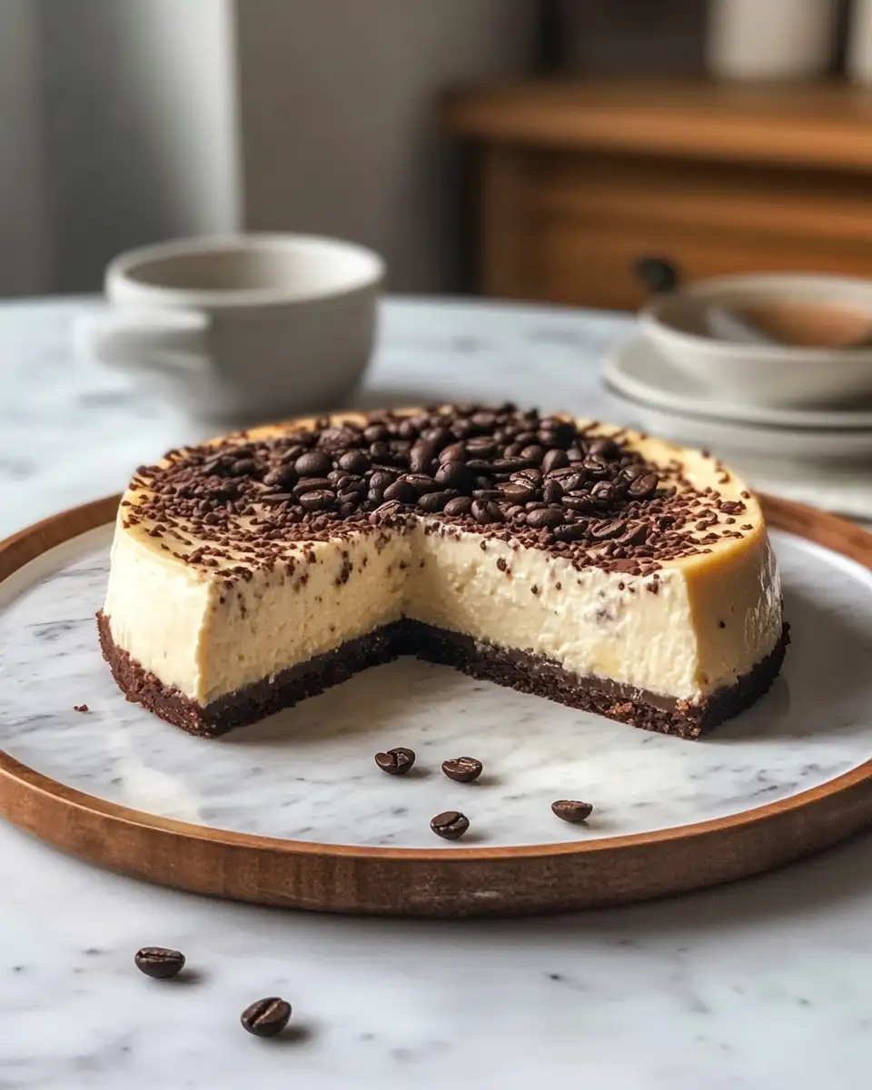 Indulge in a Slice of Heaven with Creamy Coffee Cheesecake 6 Final dish - Indulge in a Slice of Heaven with Creamy Coffee Cheesecake