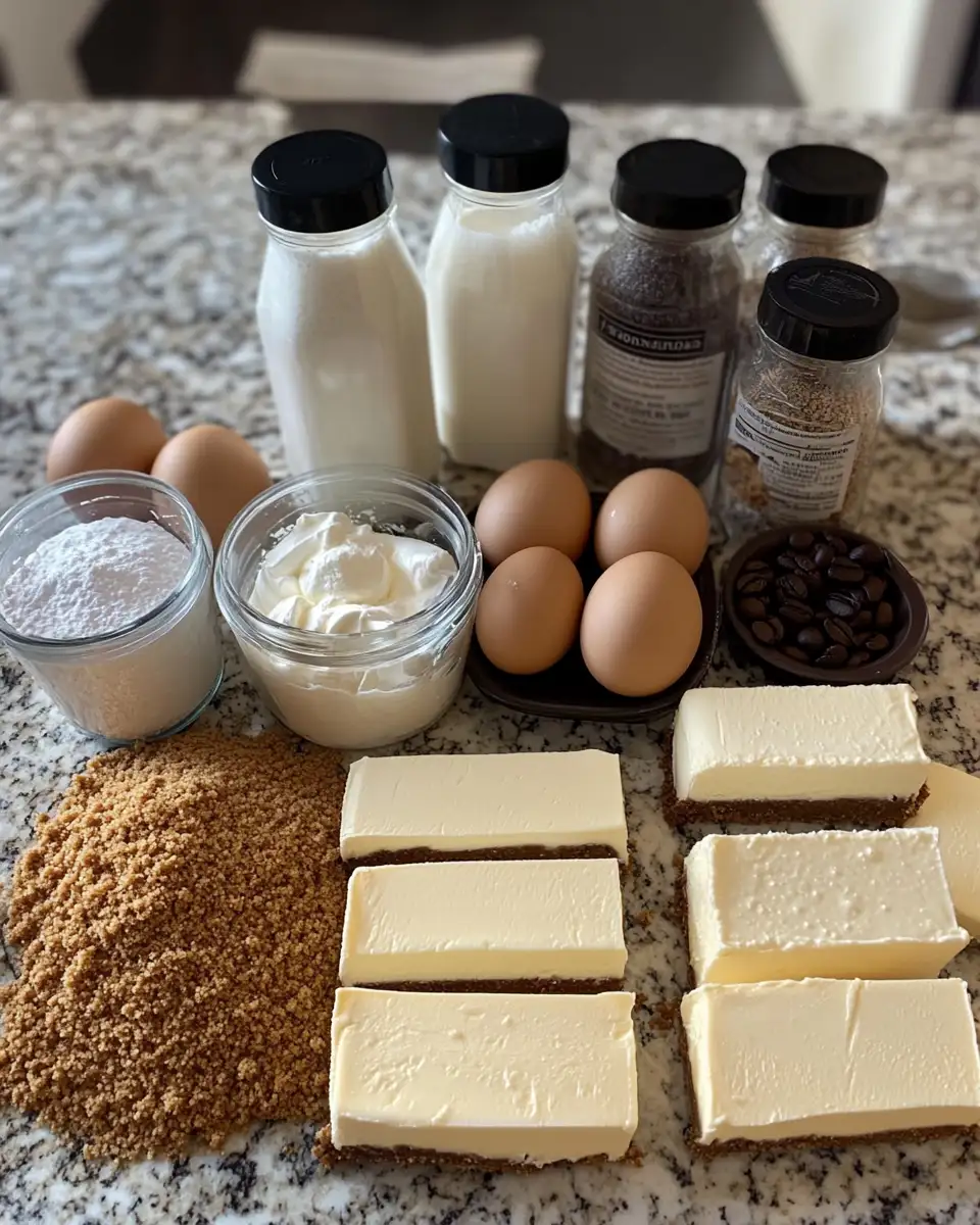 Indulge in a Slice of Heaven with Creamy Coffee Cheesecake 4 Ingredients for Indulge in a Slice of Heaven with Creamy Coffee Cheesecake