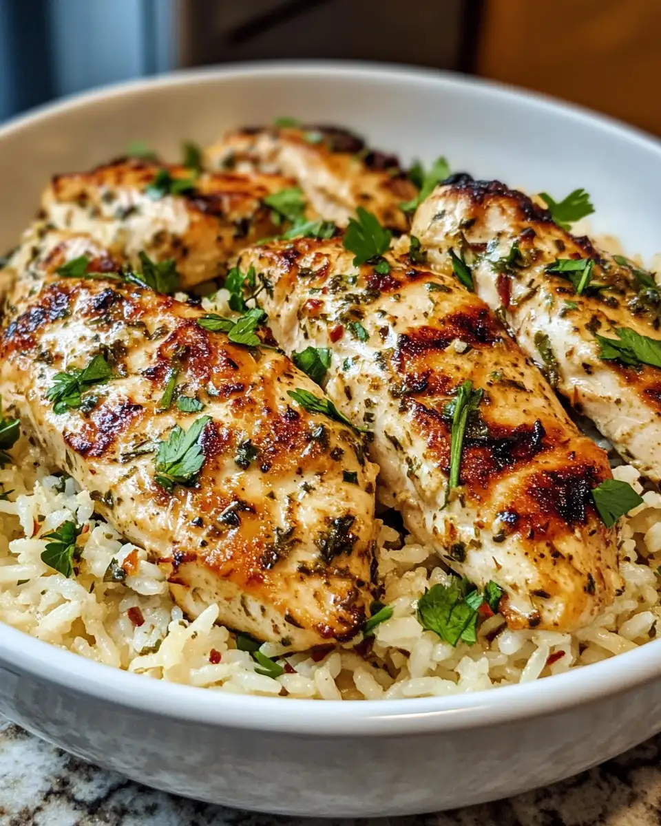 Final dish - Decadent Delight: Creamy Herb Chicken & Basmati Rice Bliss