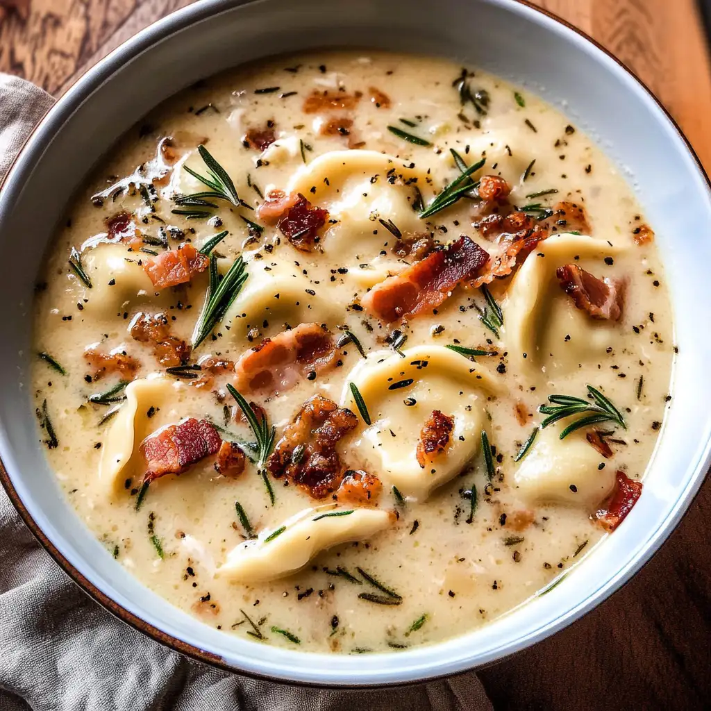 Warm Up with Creamy Pierogi Chicken Soup with Rosemary Bacon - Featured Image