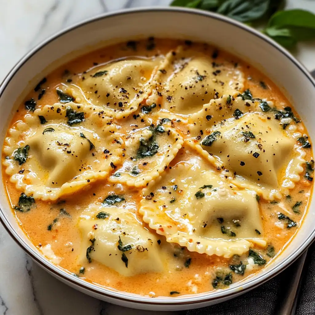 Indulge in Comfort: Creamy Tuscan Ravioli Soup Delight - Featured Image