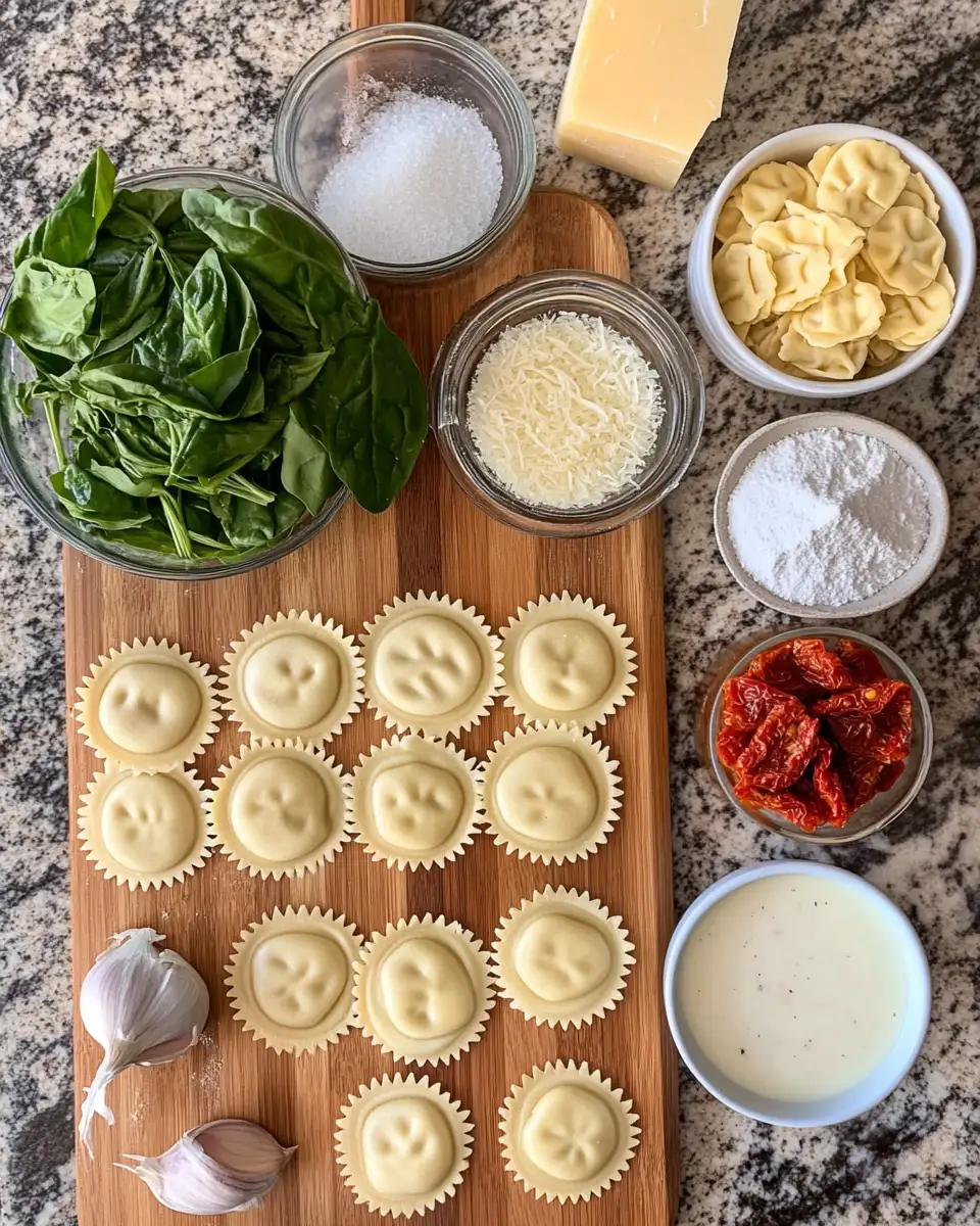 Indulge in Comfort: Creamy Tuscan Ravioli Soup Delight 4 Ingredients for Indulge in Comfort: Creamy Tuscan Ravioli Soup Delight