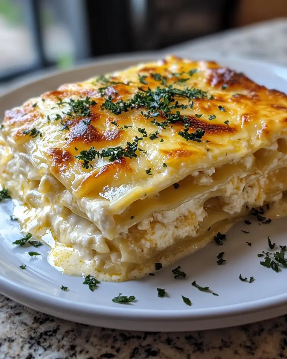 Final dish - Indulge in a Creamy White Lasagna Delight That Will Melt Your Heart