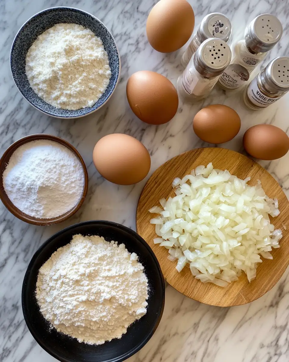 Ingredients for Discover the Secret to Perfectly Crispy Amish Onion Fritters