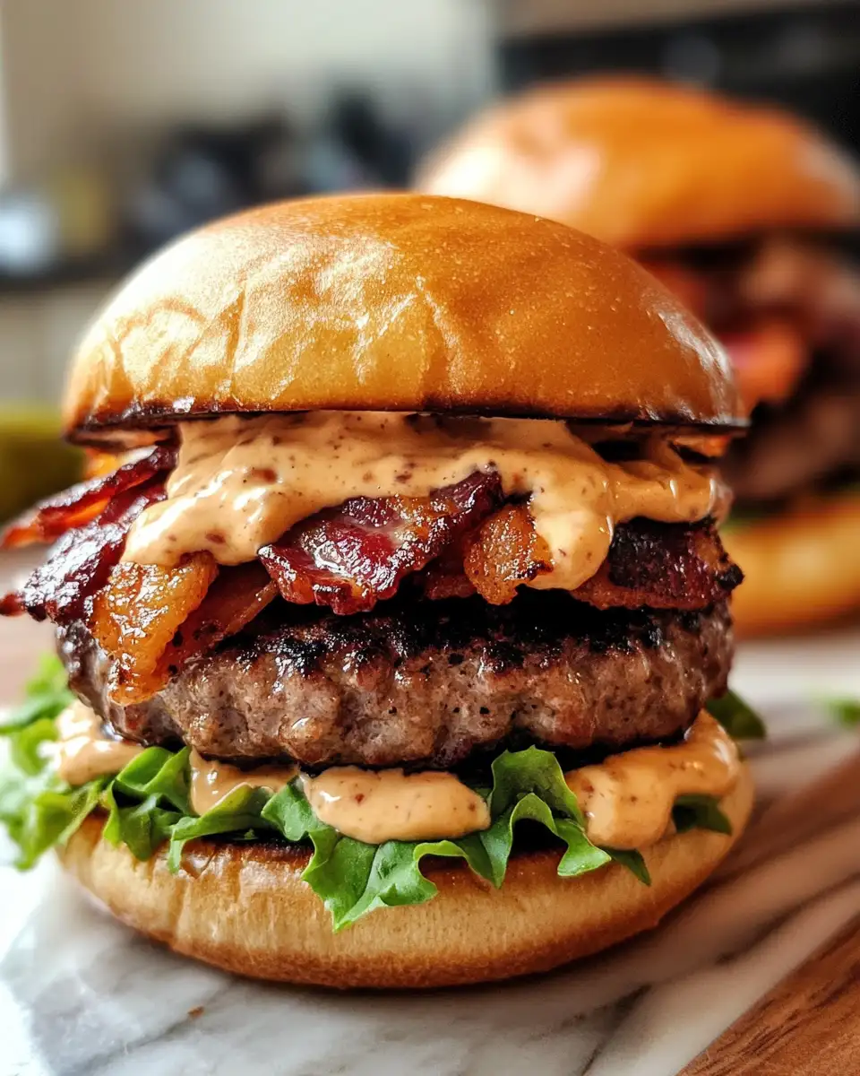 Sizzle and Smash: Dive into Crispy Smash Burgers with Bacon Mayo 6 Final dish - Sizzle and Smash: Dive into Crispy Smash Burgers with Bacon Mayo