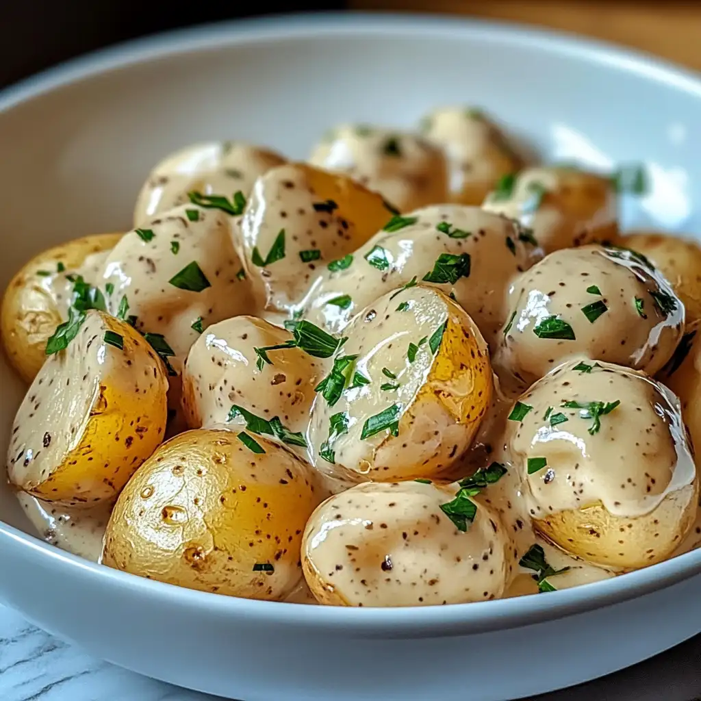 Whip Up Magic with Easy Creamy Garlic Sauce Baby Potatoes - Featured Image