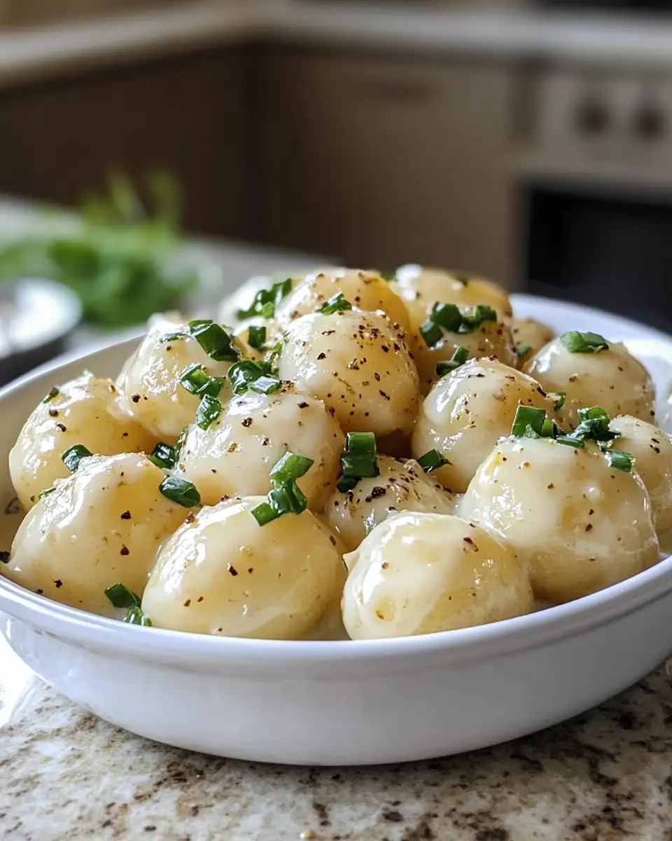 Final dish - Whip Up Magic with Easy Creamy Garlic Sauce Baby Potatoes