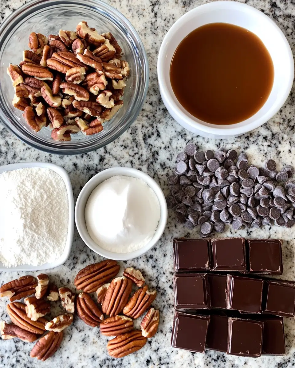 Ingredients for Irresistibly Delicious Easy Turtle Bars for Effortless Indulgence