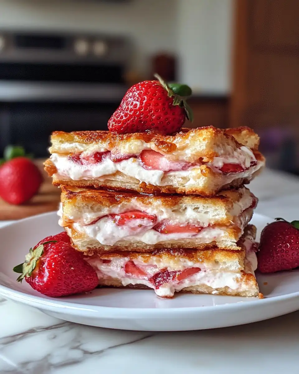 Final dish - Indulge in the Ultimate Fried Strawberry Cheesecake Sandwiches Delight