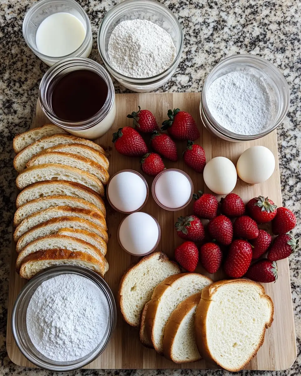 Ingredients for Indulge in the Ultimate Fried Strawberry Cheesecake Sandwiches Delight