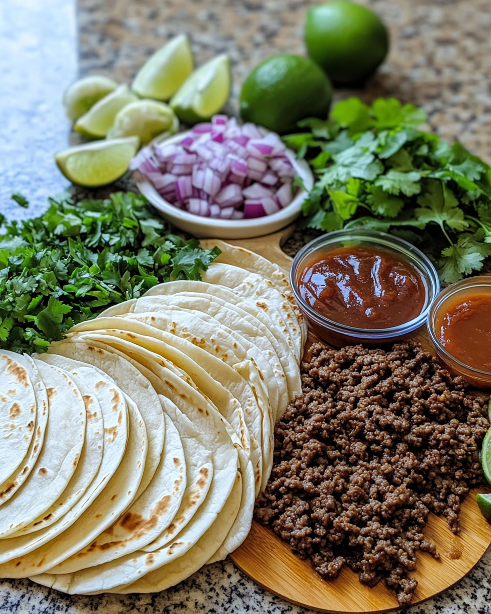 Ingredients for Savor the Flavor: Garlic Butter Honey BBQ Beef Tacos Delight