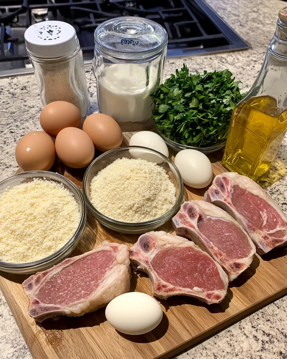 Ingredients for Savor the Crunch: Golden & Crispy Garlic Parmesan Pork Chops