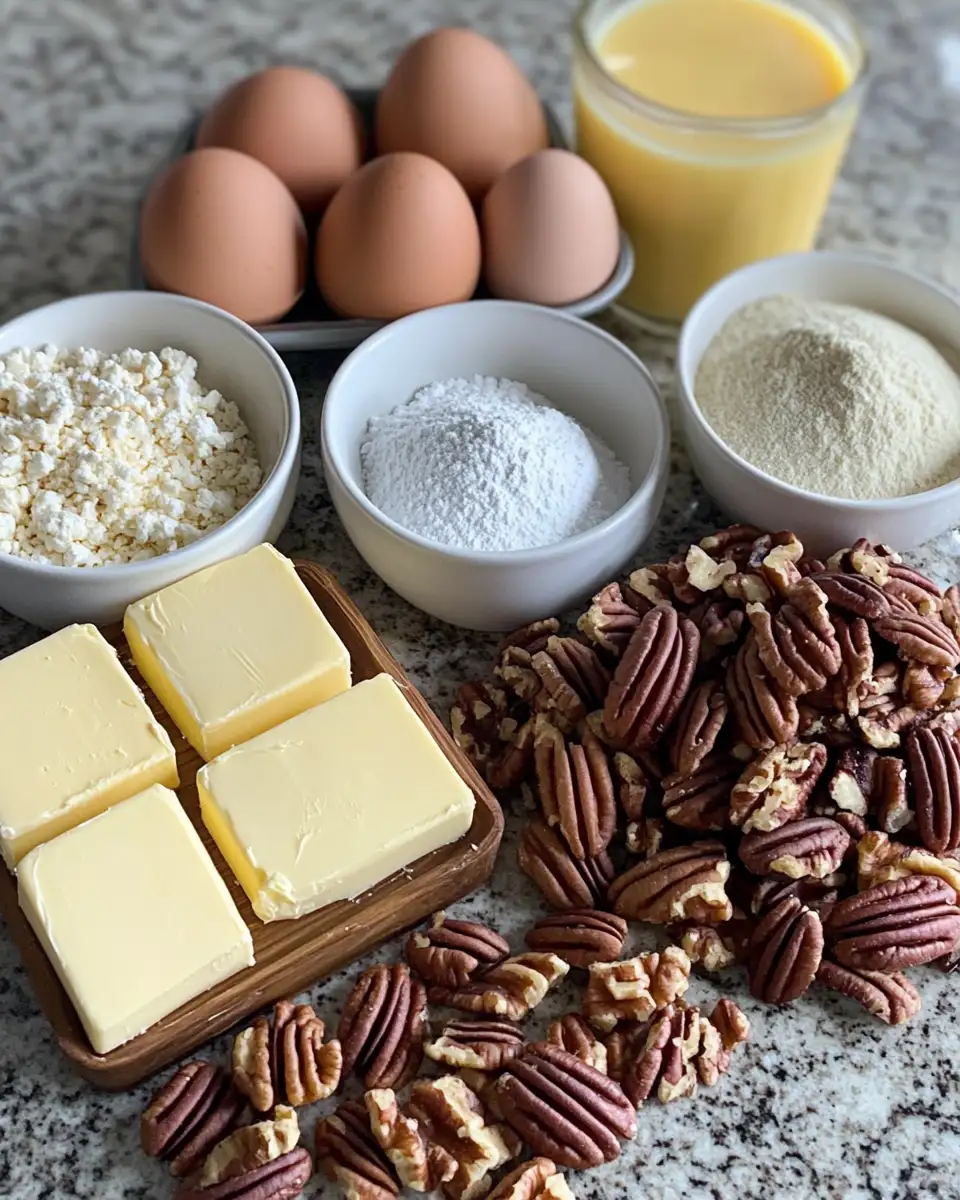 Indulge in Irresistible Delight with Gooey Butter Pecan Cake 4 Ingredients for Indulge in Irresistible Delight with Gooey Butter Pecan Cake