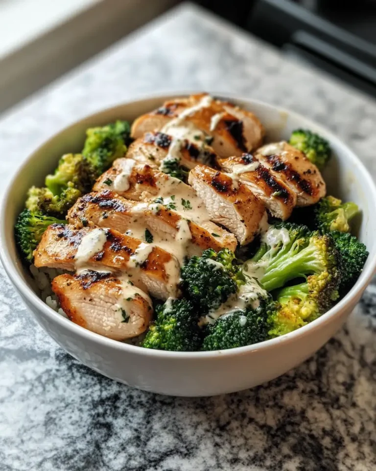 Savor the Flavor: Grilled Chicken & Broccoli Bowls with Creamy Garlic Sauce - Featured Image