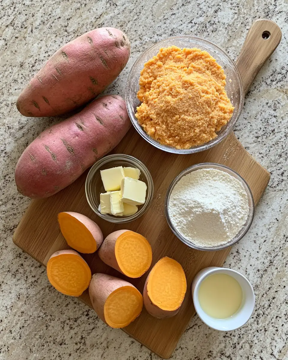 Ingredients for Golden Delight: Honey Butter Sweet Potato Cornbread Magic