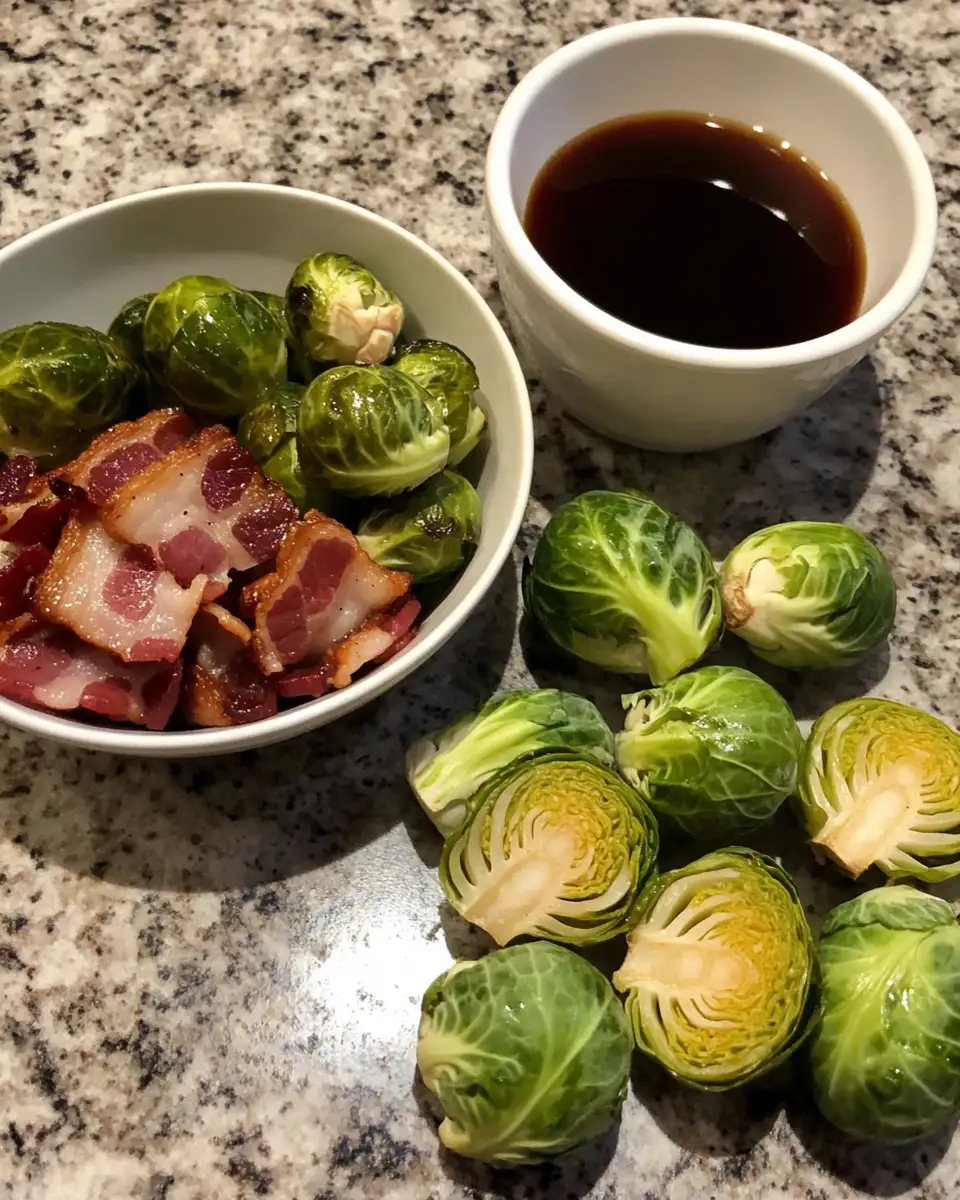 Ingredients for Sweet & Savory Delight: Honey-Glazed Roasted Brussels Sprouts with Bacon