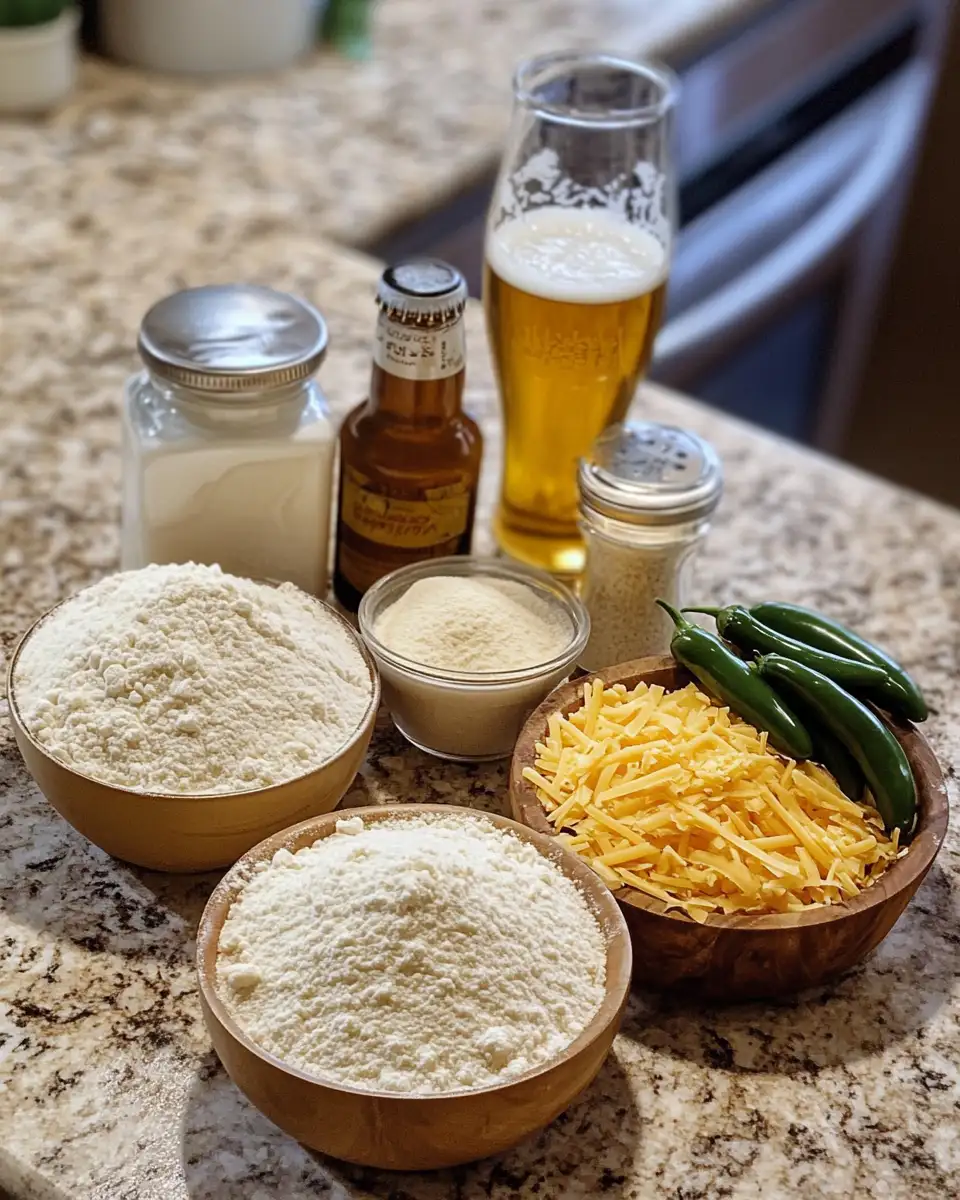 Spice Up Your Baking with Irresistible Jalapeno Cheddar Beer Bread 3 Ingredients for Spice Up Your Baking with Irresistible Jalapeno Cheddar Beer Bread
