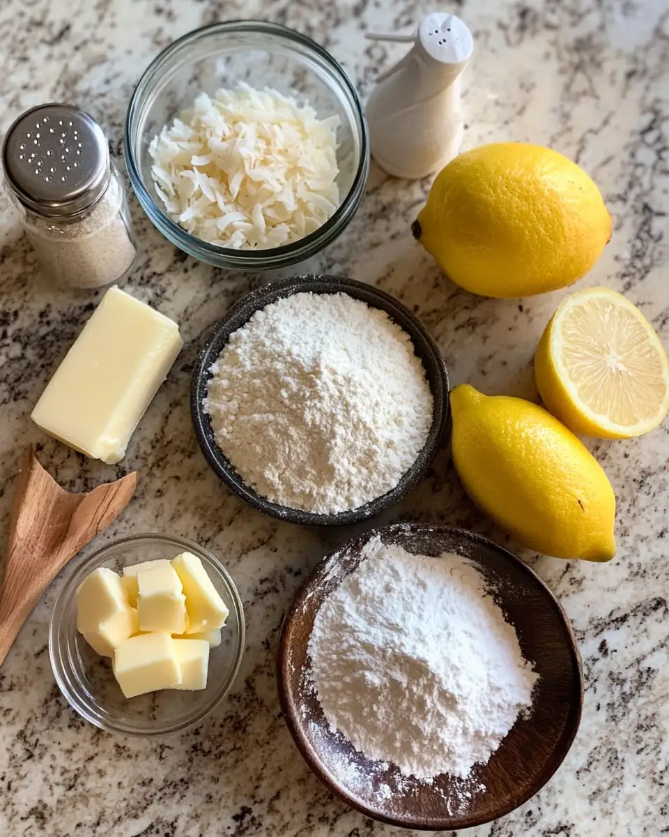 Ingredients for Zesty Indulgence: Lemon Coconut Cheesecake Cookies That Brighten Your Day