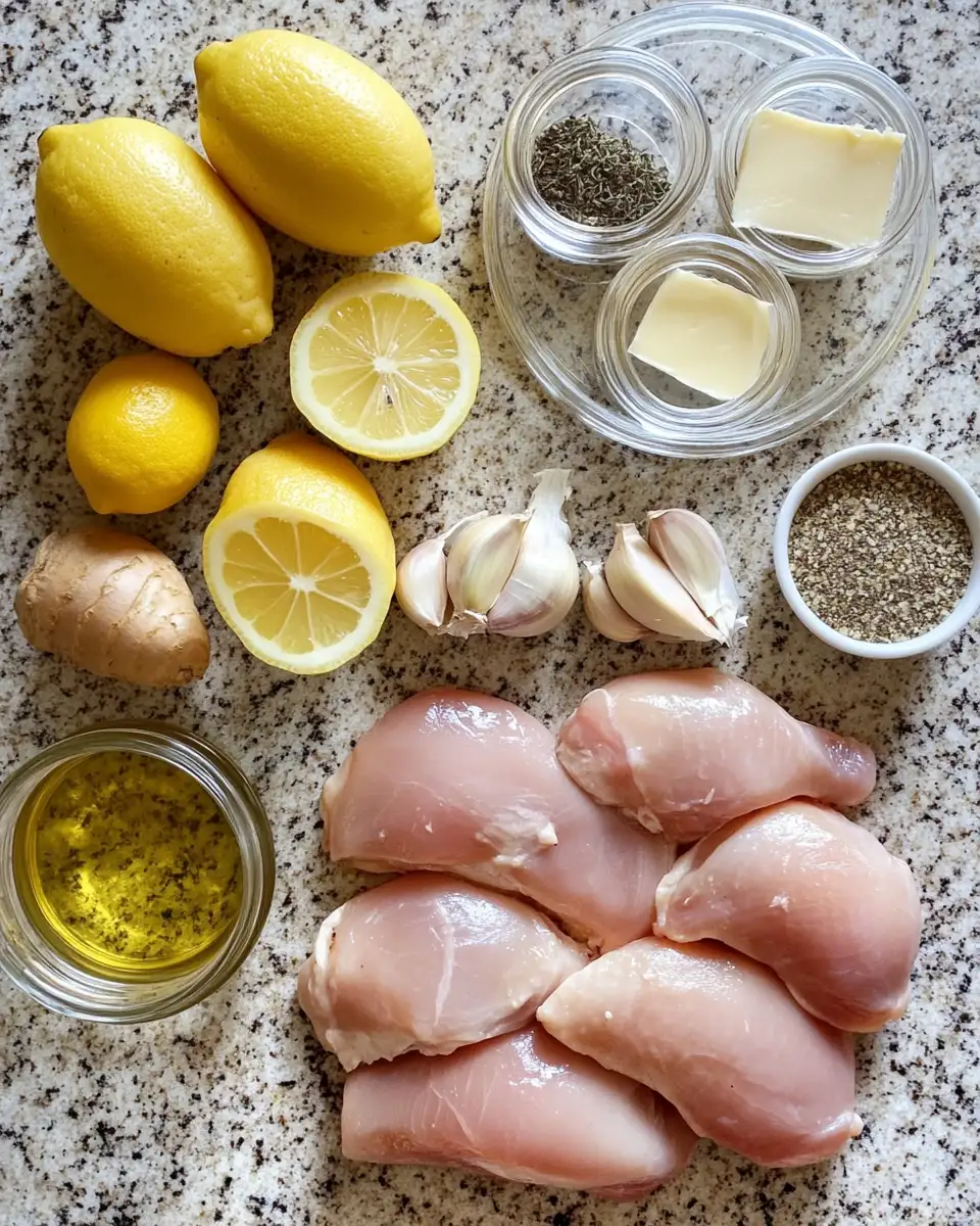 Ingredients for Zesty Lemon Shallot Chicken: A Flavorful Twist for Your Dinner Table