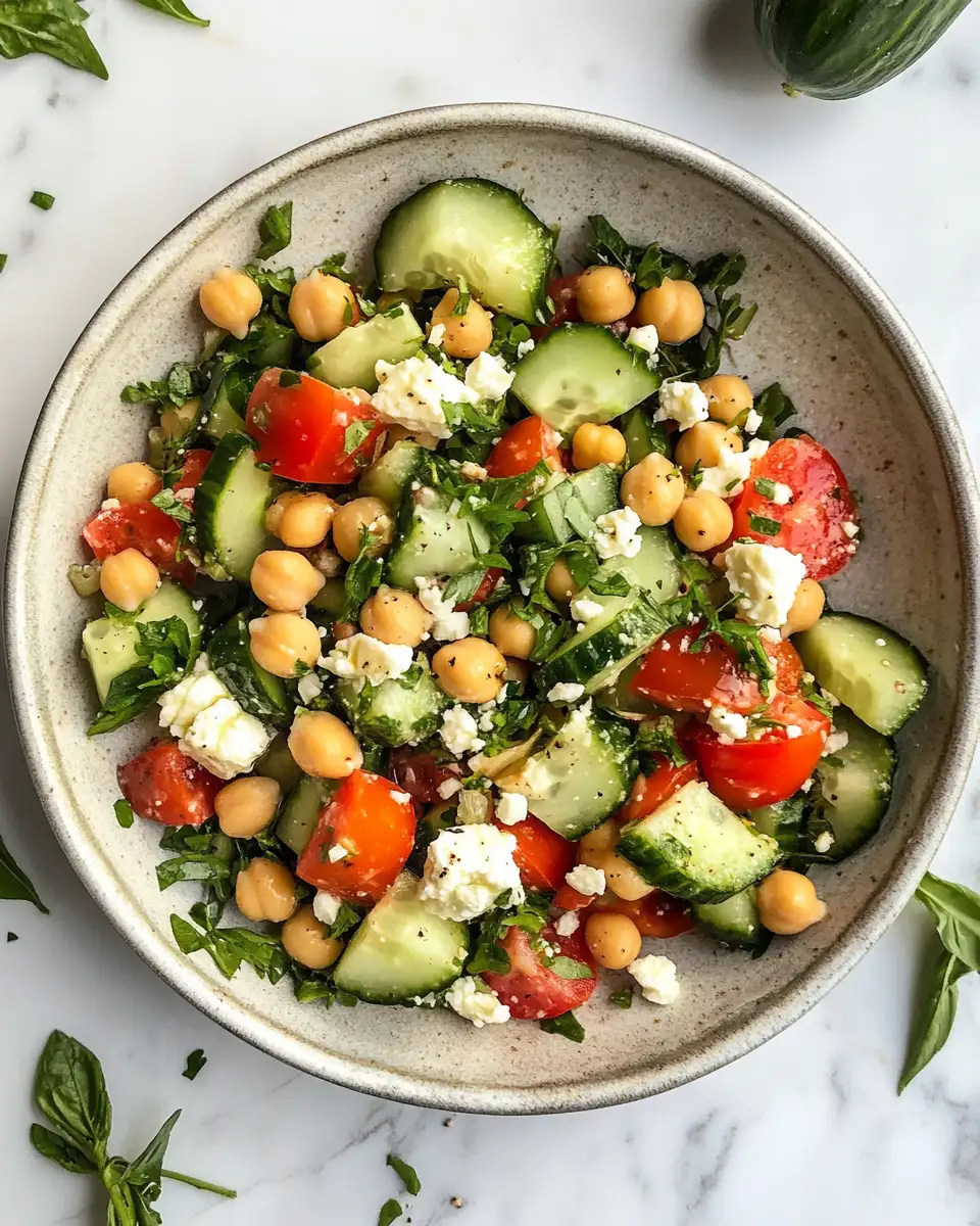 Zesty Mediterranean Chickpea Cucumber Feta Salad Delight 6 Final dish - Zesty Mediterranean Chickpea Cucumber Feta Salad Delight