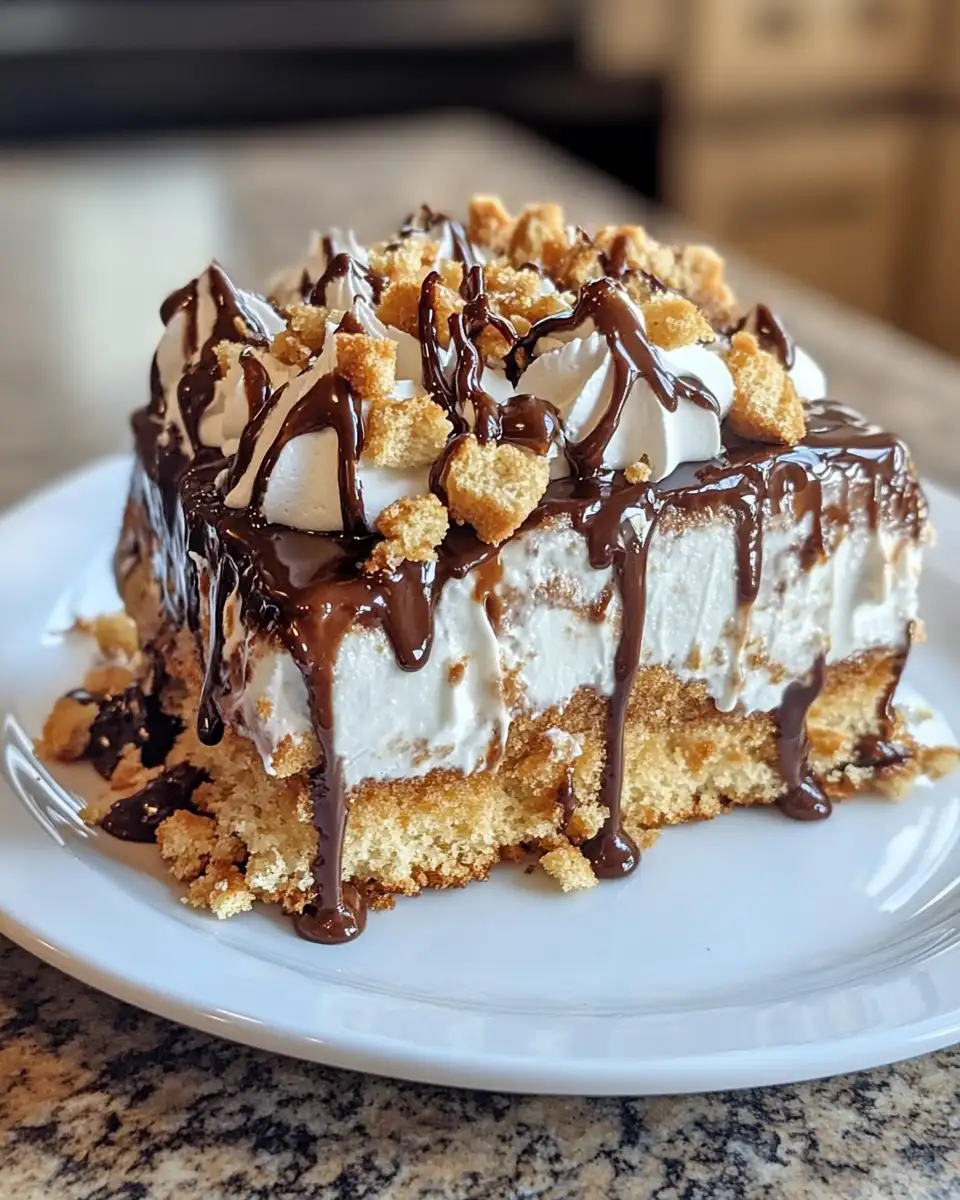 Final dish - Decadent Delight: Dive into the Ultimate Mounds Poke Cake Experience