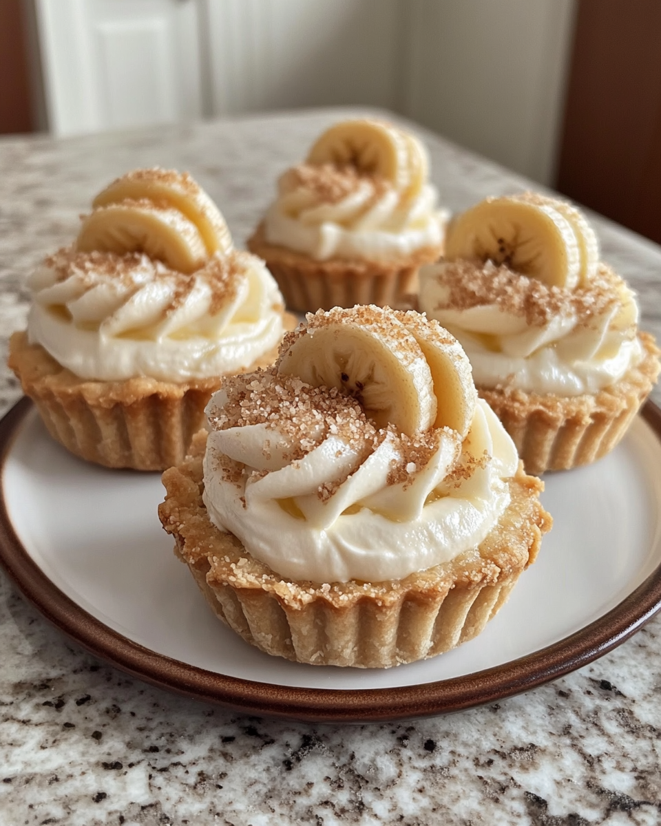 Final dish - Heavenly No Bake Mini Banana Cream Pies: Your New Favorite Dessert Delight