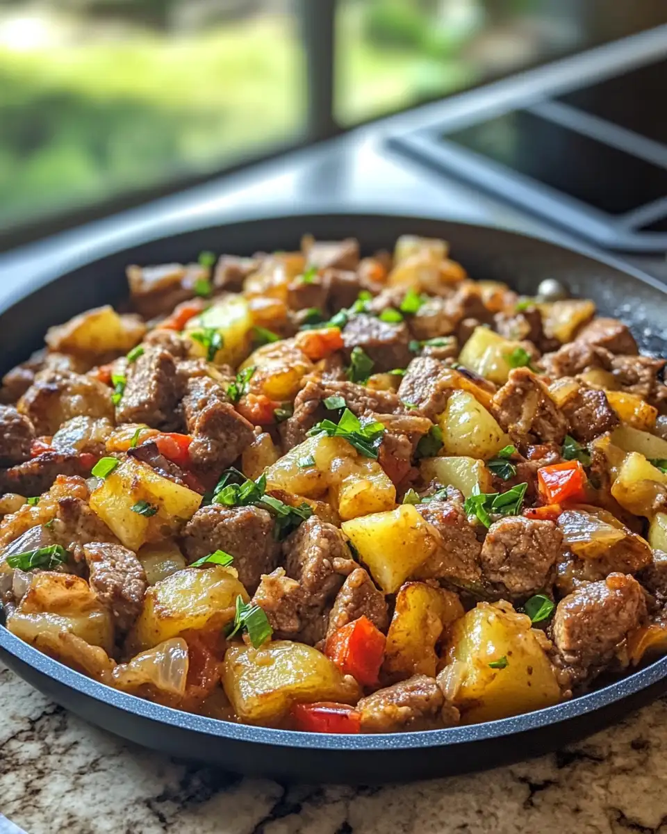 Final dish - Sizzle and Simplicity: One-Pan Cheesy Meat & Potato Skillet Magic