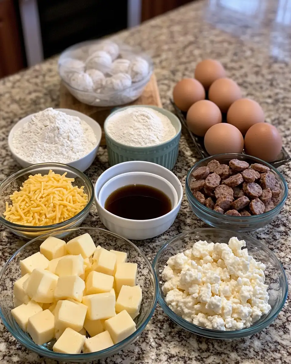 Ingredients for Fluffy Meets Savory: Discover the Ultimate Pancake Sausage Casserole Delight
