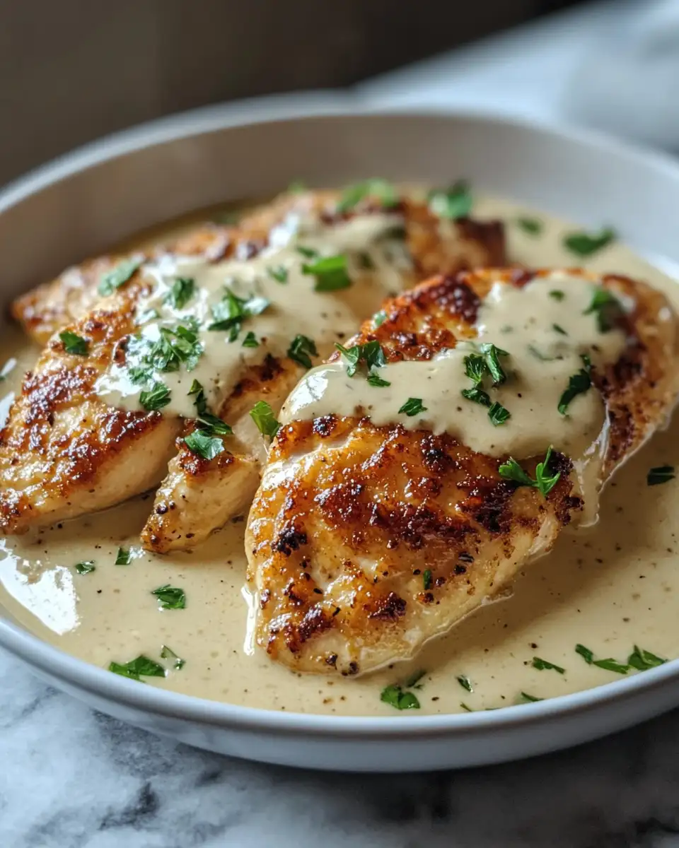 Parmesan Chicken Bliss with Dreamy Garlic Cream Sauce 4 Final dish - Parmesan Chicken Bliss with Dreamy Garlic Cream Sauce