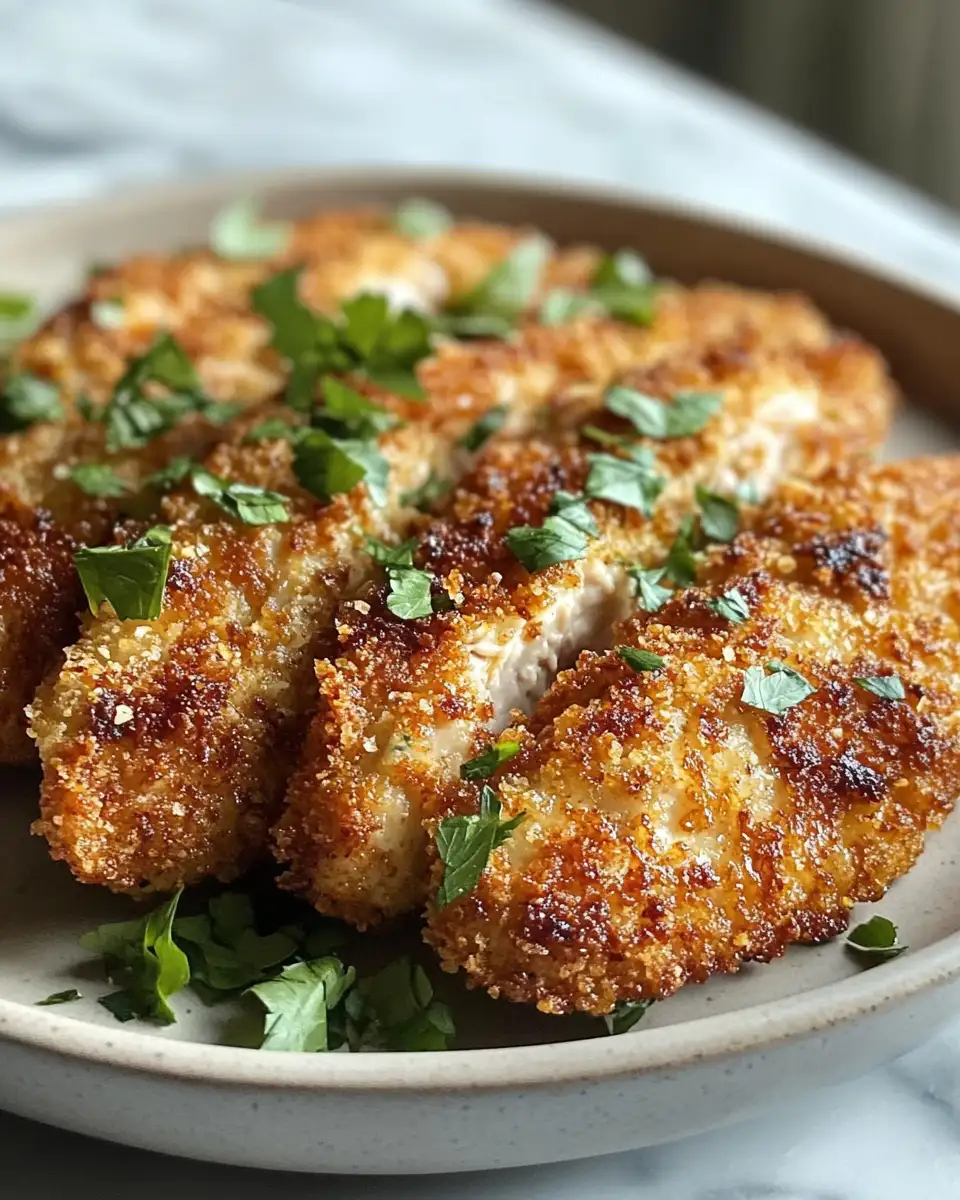Final dish - Irresistibly Crispy Parmesan Crusted Chicken Delight