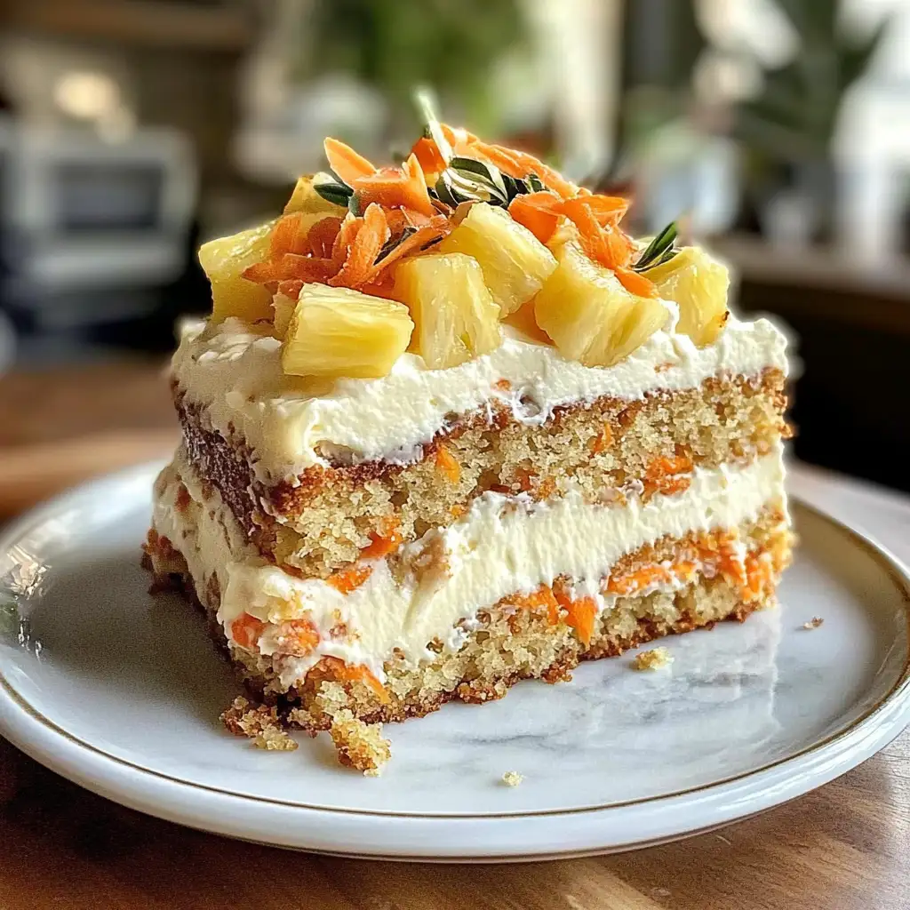 Tropical Bliss Unveiled: Pineapple Carrot Cream Cake Delight - Featured Image
