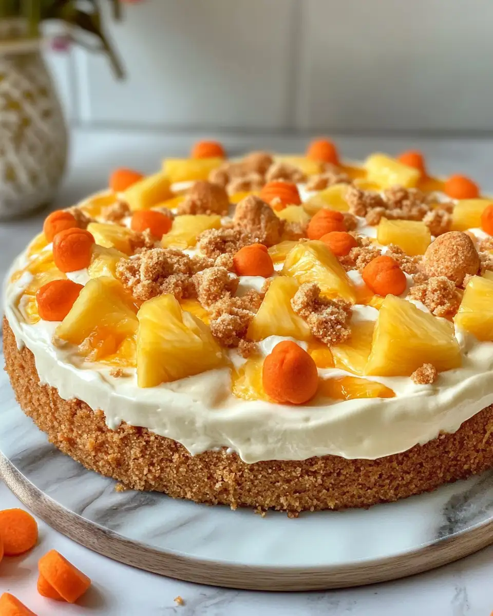 Final dish - Tropical Bliss Unveiled: Pineapple Carrot Cream Cake Delight