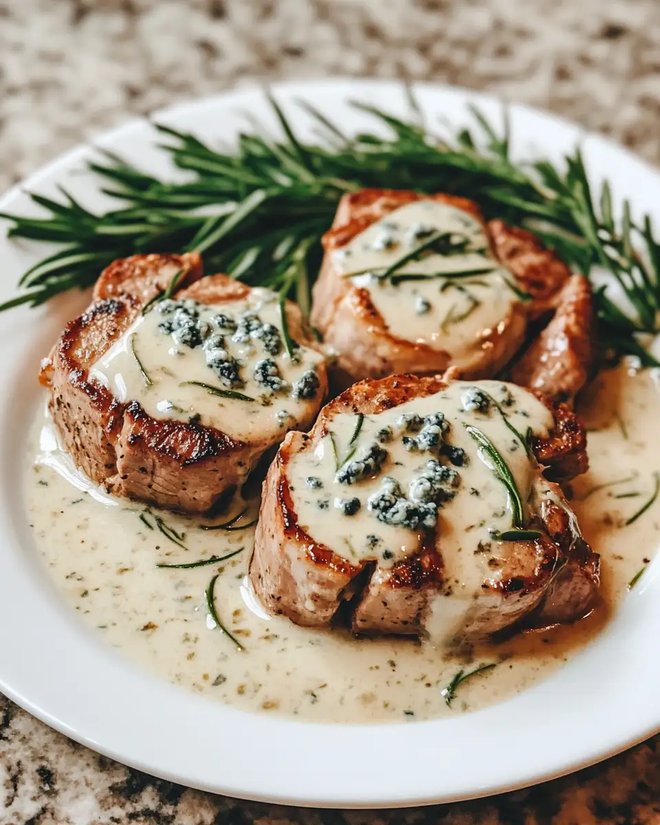 Savory Elegance: Pork Medallions with Blue Cheese Sauce 6 Final dish - Savory Elegance: Pork Medallions with Blue Cheese Sauce