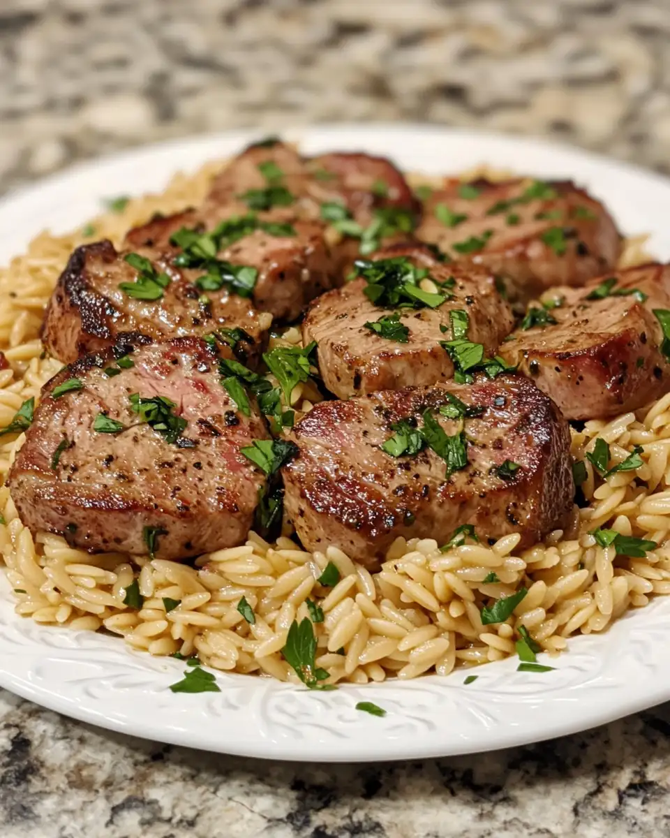 Savor the Flavor: Pork Tenderloin Medallions with Orzo Delight 6 Final dish - Savor the Flavor: Pork Tenderloin Medallions with Orzo Delight