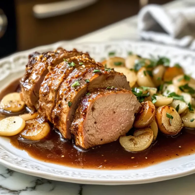 Savory Delight: Pork Tenderloin Roast with Apple, Onion and Garlic Gravy 5 Savory Delight: Pork Tenderloin Roast with Apple, Onion and Garlic Gravy - Featured Image