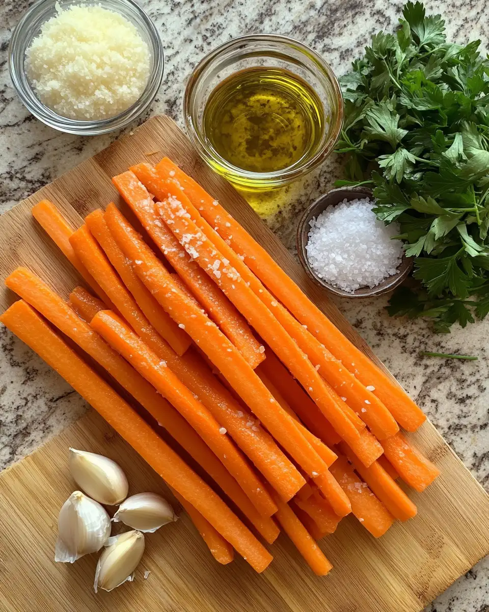 Ingredients for Flavorful Twist: Roasted Garlic Parmesan Carrots Delight