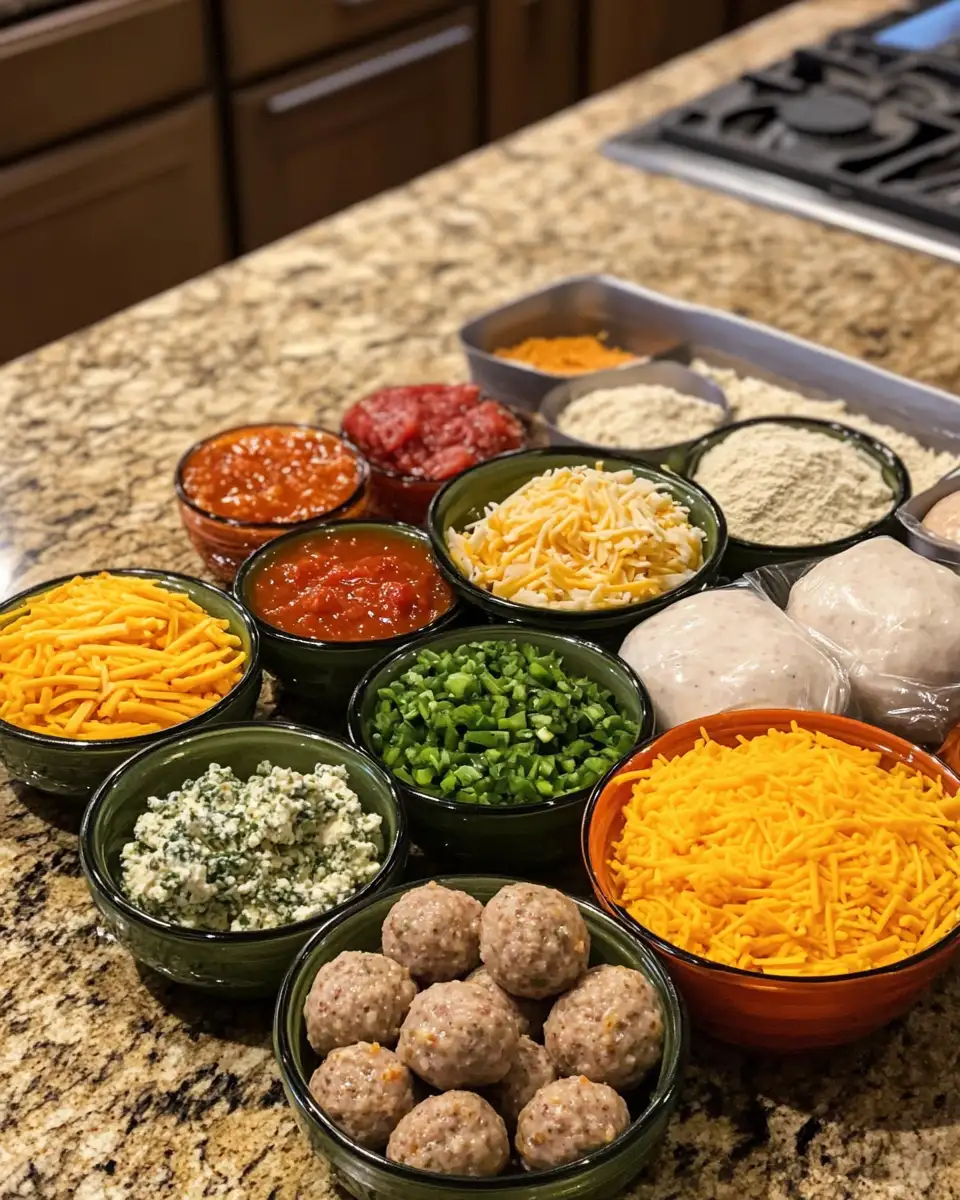 Ingredients for Savory Delights: Rotel Cream Cheese Sausage Balls That Steal the Show