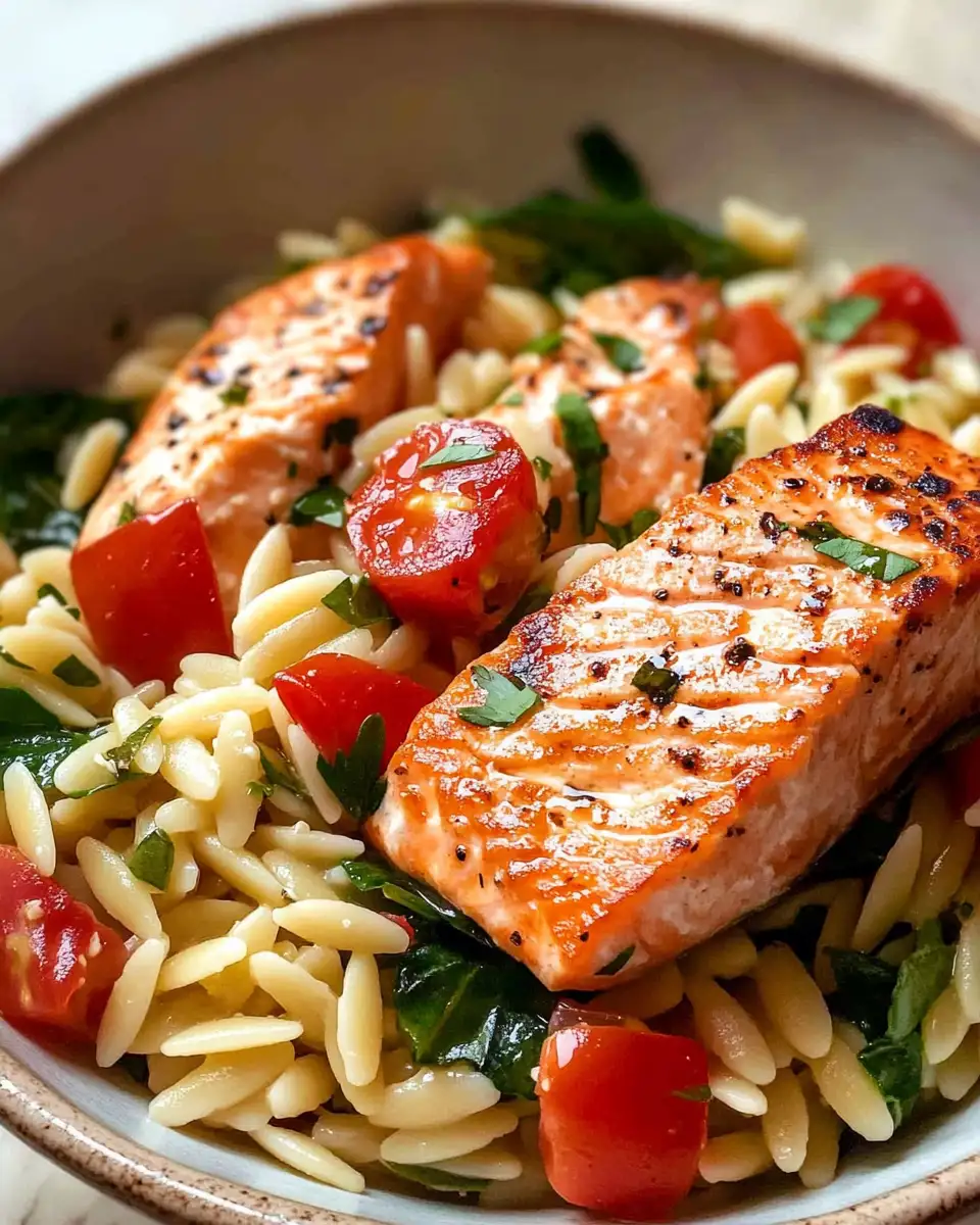 Savor the Flavor: Irresistible Salmon Orzo Pasta Bowl Recipe - Featured Image