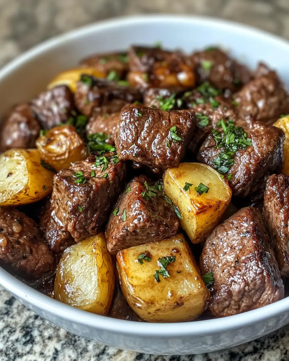 Irresistible Slow Cooker Garlic Butter Beef Bites and Potatoes Perfection 6 Final dish - Irresistible Slow Cooker Garlic Butter Beef Bites and Potatoes Perfection