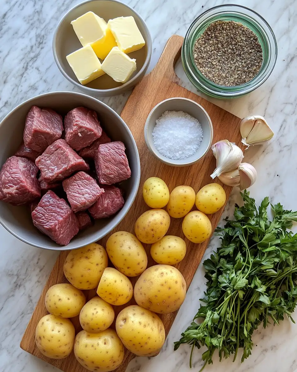 Irresistible Slow Cooker Garlic Butter Beef Bites and Potatoes Perfection 4 Ingredients for Irresistible Slow Cooker Garlic Butter Beef Bites and Potatoes Perfection