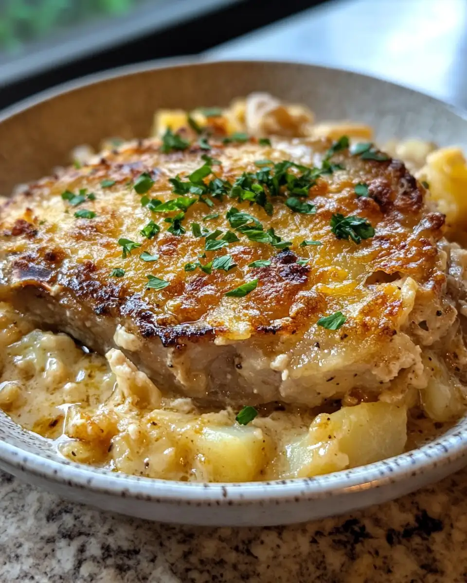 Final dish - Hearty Comfort: Smothered Pork Chop and Scalloped Potato Casserole Delight
