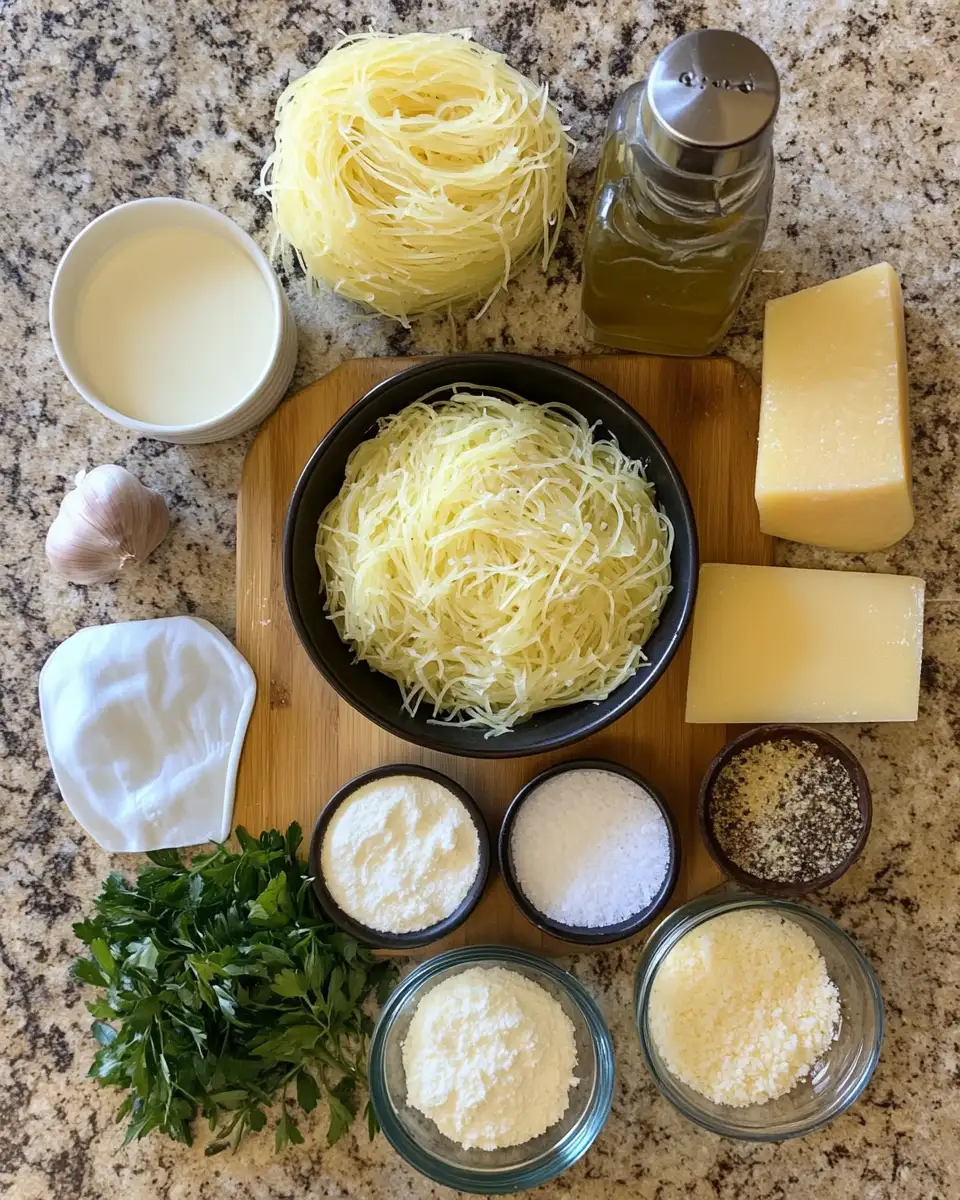 Ingredients for Decadent Delight: Spaghetti Squash Au Gratin Transformation