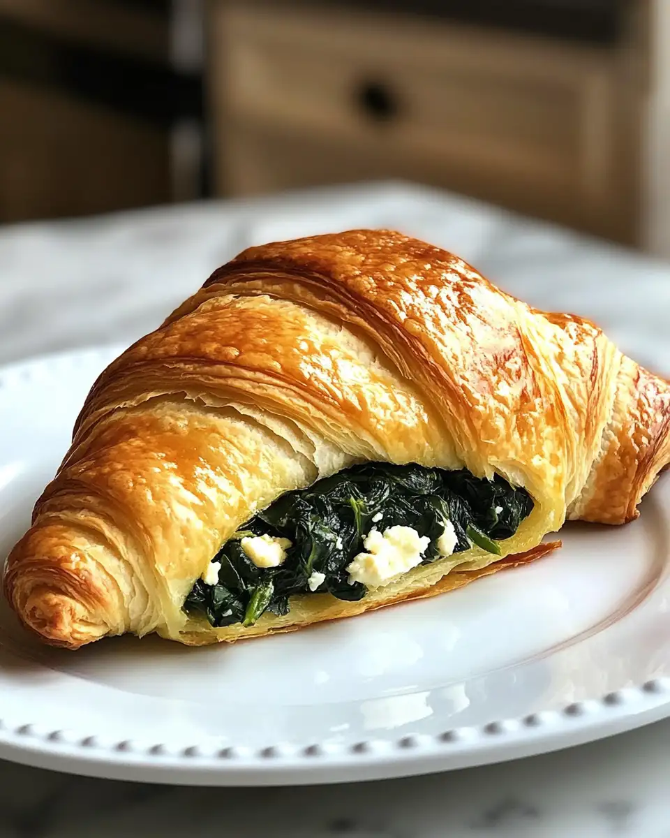Final dish - Flaky Delight: Discover the Perfect Spinach and Feta Croissant