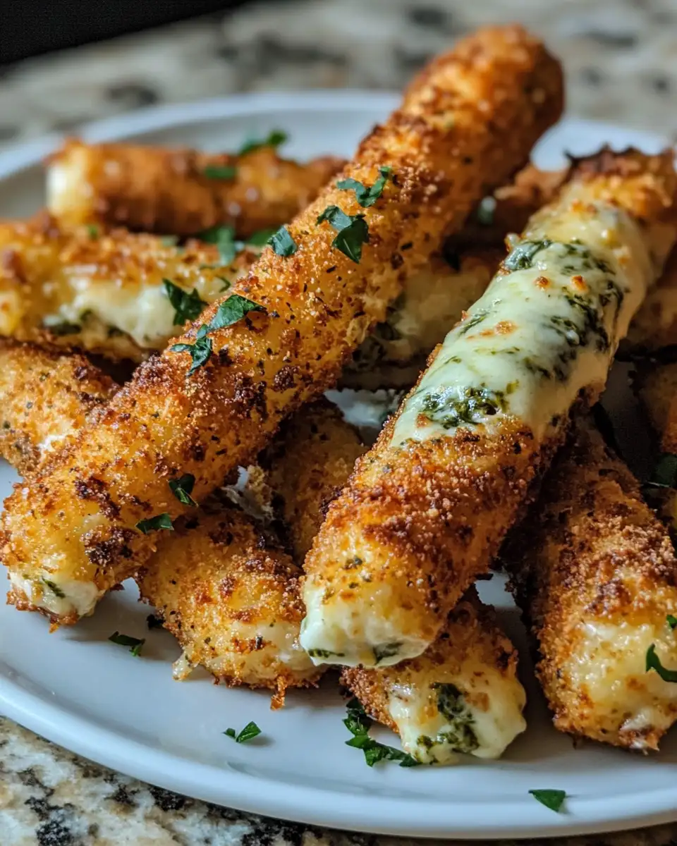 Spinach Dip Mozzarella Sticks Recipe by Tasty: A Cheesy Twist on a Classic Snack 6 Final dish - Spinach Dip Mozzarella Sticks Recipe by Tasty: A Cheesy Twist on a Classic Snack