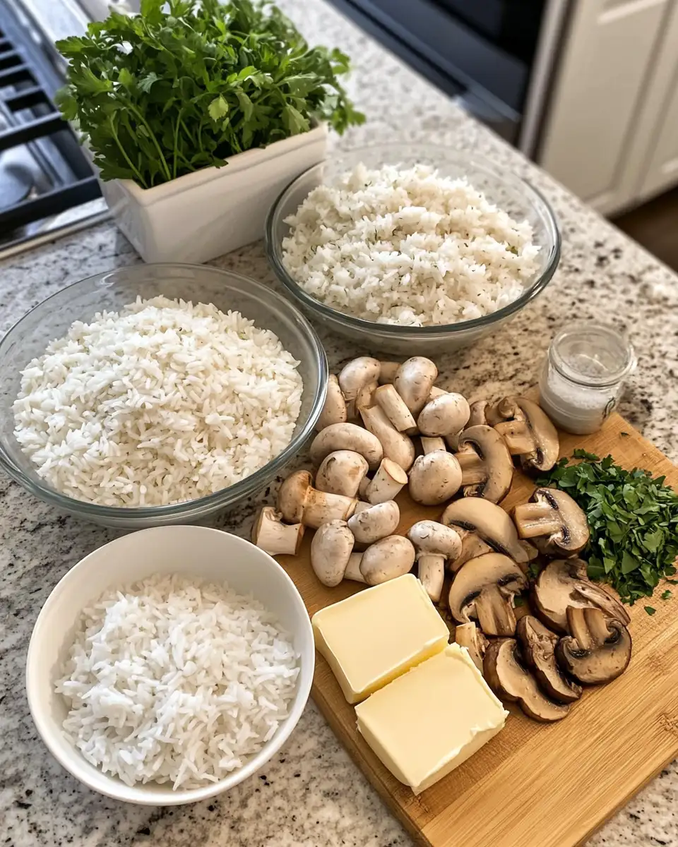 Ingredients for Ultimate Comfort: Stick of Butter Rice With Mushrooms and Chicken