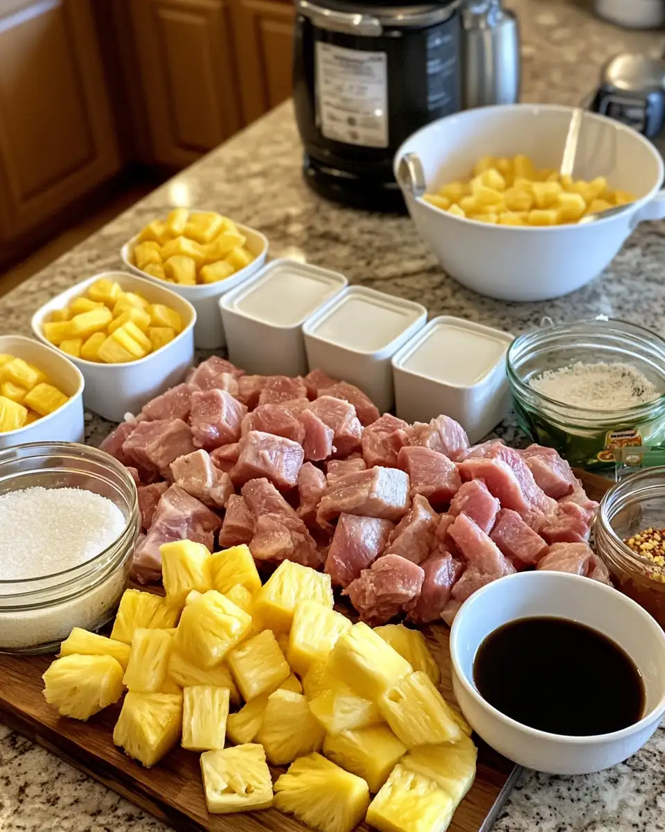 Ingredients for Succulent Slow Cooker Pineapple Pork: A Tender Taste Adventure