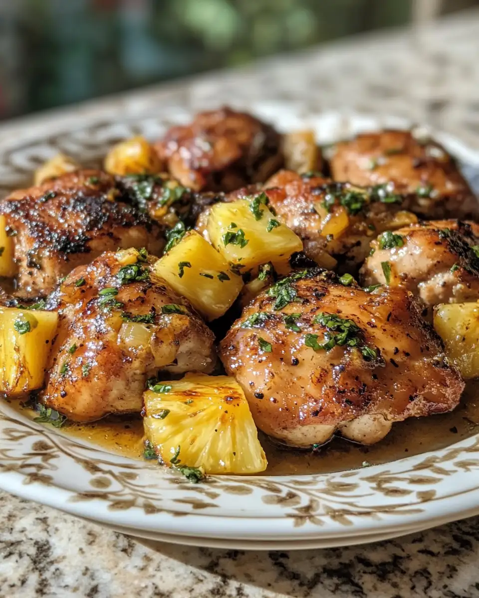 Final dish - Savor the Sunshine with Tropical Pineapple-Glazed Chicken