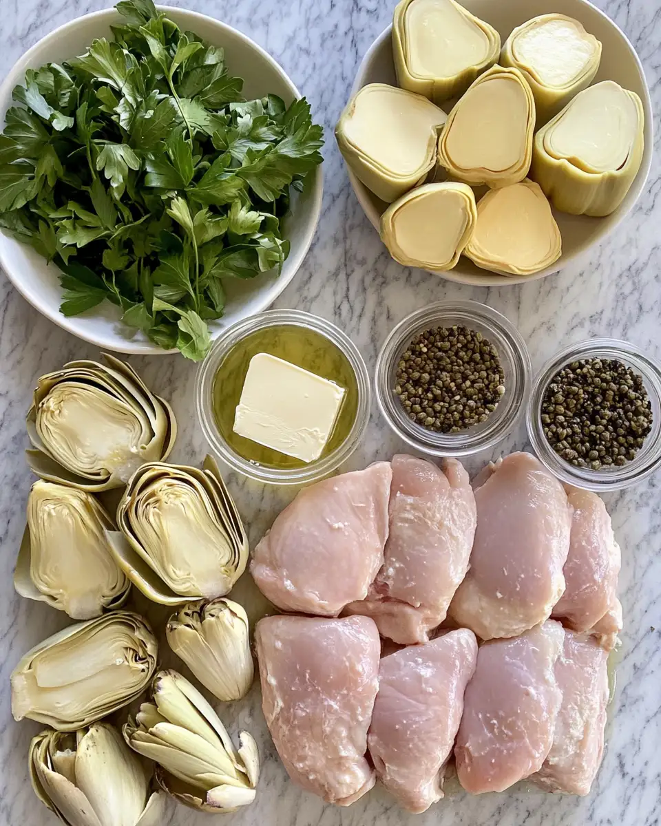 Ingredients for Savor the Elegance of White Wine Artichoke Chicken: A Gourmet Delight
